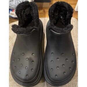 New Womens CROCS Faux Lined Chunky Ankle Boots W 9 M 7